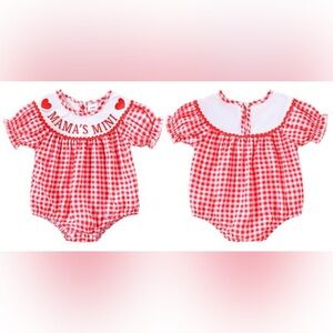 Charming Red Gingham Baby Bodysuit